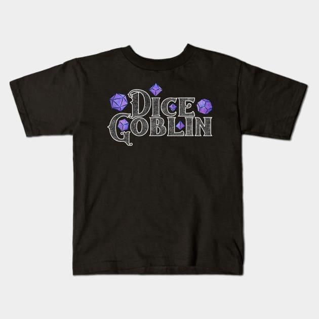 Dice Goblin Purple Galaxy Dice Kids T-Shirt by ViolaVixi